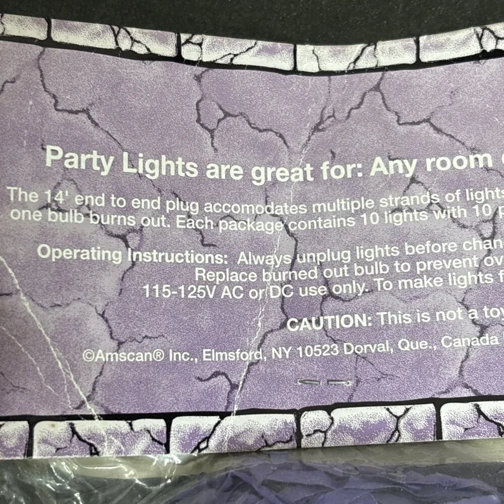 Vtg Halloween Ghost String Lights Plastic Blow Mold 10 Spooky Blinking In/Out